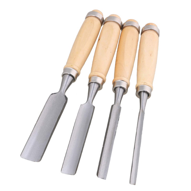 Homeswitch 4PCS Semicircle Wood Carving Hand Chisel Tool Set Woodworking Gouges - Image 4